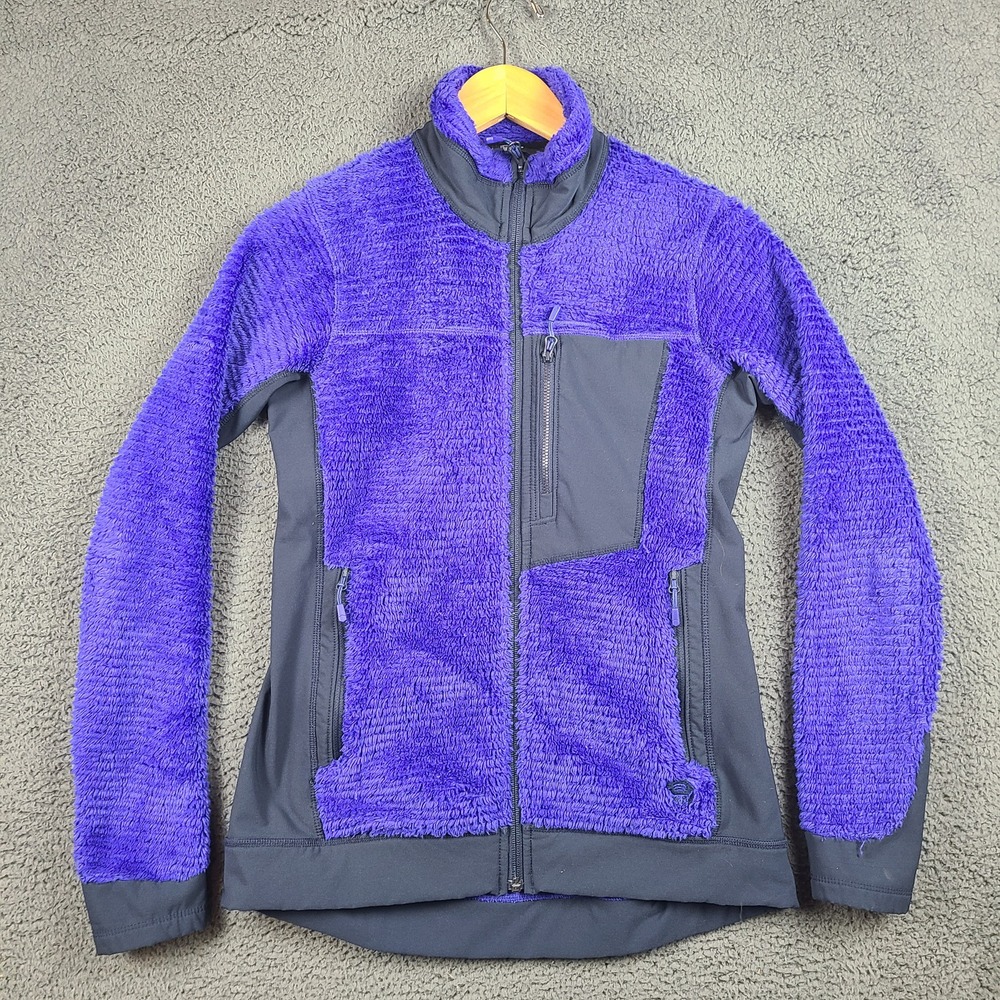 Mountain Hardwear Monkey Grid Fleece Jacket Purple Polartec OL7986 Womens Medium